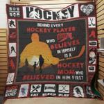 ice hockey mom behind every hockey player quilt blanket great customized gifts for birthday