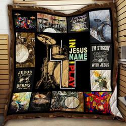 In Jesus Name I Play Drum Quilt Lhd