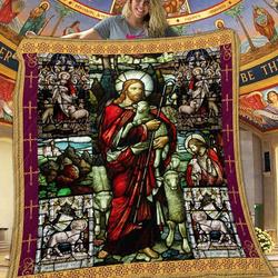 Jesus And Lambs Quilt Blanket DHC1401871VT