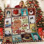 just a girl who loves cats and coffee quilt blanket great customized blanket gifts for birthday