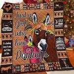 just a girl who loves donkeys quilt blanket great customized blanket gifts for birthday christmas