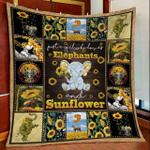 just a girl who loves elephants and sunflower quilt blanket great customized blanket gifts for