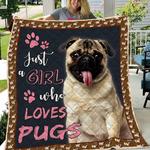 just a girl who loves pugs quilt blanket great customized blanket gifts for birthday christmas