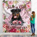 just a girl who loves rottweilers quilt blanket great customized blanket gifts for birthday