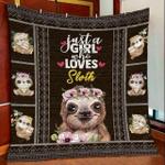 just a girl who loves sloth quilt blanket great customized blanket gifts for birthday christmas