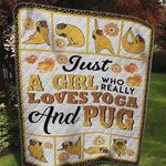 just a girl who really loves yoga and pug quilt blanket great customized blanket gifts for birthday