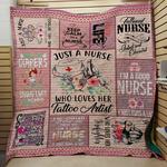 just a nurse who loves her tattoo artist quilt blanket great customized blanket gifts for birthday