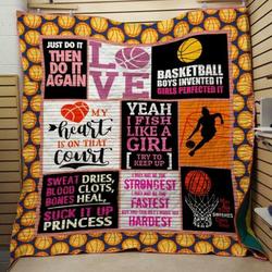 Just Do It Then Do It Again Basketball Quilt Blanket  Quilt