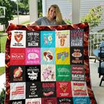 keep calm and eat bacon quilt blanket great customized blanket gifts for birthday christmas