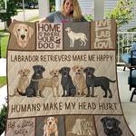 labrador retriever makes me happy humans make my head hurt quilt blanket great customized blanket