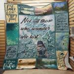 lake not all those who wander are lost quilt blanket great customized blanket gifts for birthday