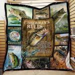 largemouth bass fisher mans rules quilt blanket great customized blanket gifts for birthday