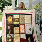 leonardo da vinci books quilt blanket d2352805