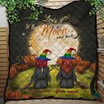 lgbt couple halloween i love you to the moon and back quilt blanket great customized blanket gifts