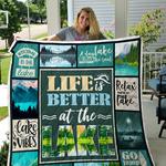 life is better at the lake quilt blanket great customized blanket gifts for birthday christmas