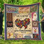 life is better with pomeranians around quilt blanket great customized blanket gifts for birthday