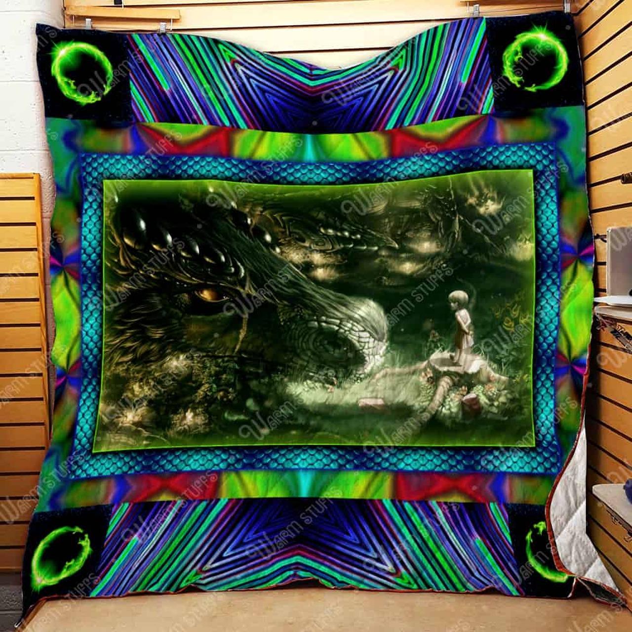 Little Girl And Dragon Quilt Q1203-03 little girl and dragon quilt q1203 03 d2384542