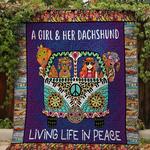 living life in peace dachshund quilt d2386051