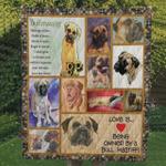 love is being owned by a bullmastiff quilt blanket great customized blanket gifts for birthday
