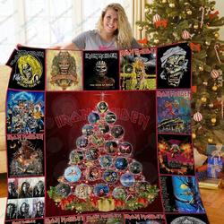 M Iron Maiden Album Tree Christmas Quilt Blanket