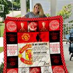 manchester united to my daughter love dad quilt d2385420