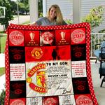 manchester united to my son love dad quilt d2385422