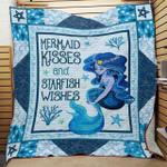 mermaid kisses and starfish wishes quilt blanket great customized blanket gifts for birthday