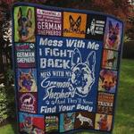 mess with me i fight back mess with my german shepherd dog quilt blanket great customized blanket