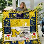 michigan wolverines to my daughter love dad quilt d2386868