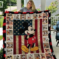 Mickey Mouse Flag Us Quilt
