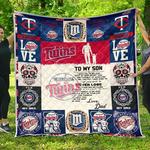minnesota twins family to my son quilt blanket d2352162
