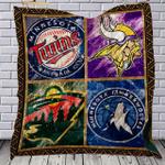 minnesota twins vikings timberwolves wild quilt blanket bs1031 d2322221