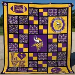 Minnesota Vikingss Quilt Blanket 02