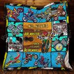motocross no hours of life are wasted when its spent on two wheels quilt blanket great customized