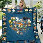 mushroom mushroom kinds collection premium quilt blanket size throw twin queen king super king