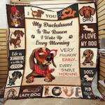 my dachshund is the reason i wake up every morning quilt blanket great customized blanket gifts for
