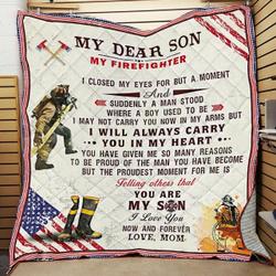 My Dear Son My Firefighter Jfj Quilt Khe