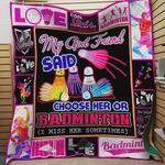 my girl friend said choose her or badminton quilt blanket great customized blanket gifts for