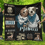 my pitbull is my therapy quilt blanket great customized blanket gifts for birthday christmas