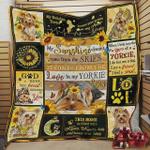 my sunshine comes from the love in my yorkshire terriers eyes quilt blanket great customized