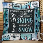 my years are divided into two seasons skiing and waiting for snow quilt blanket great customized