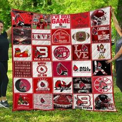 Ncaa Ball State Cardinals 3D Customized Personalized Quilt Blanket #1320