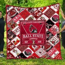 Ncaa Ball State Cardinals 3D Customized Personalized Quilt Blanket #1321