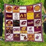 ncaa central michigan chippewas 3d customized personalized quilt blanket 1326 d2320859