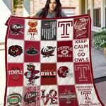 ncaa temple owls quilt blanket 1135 d2350812