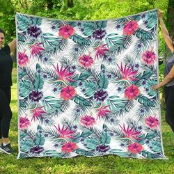 Neon Hibiscus Tropical Cl17100389Mdq Quilt Blanket