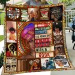 never underestimate the power of black woman with a book quilt blanket great customized blanket