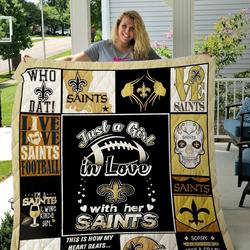 New Orleans Saints Girls Quilt Blanket 02