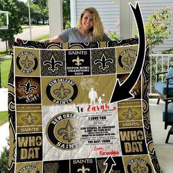 New Orleans Saints Personalized Custom Name Quilt Blanket