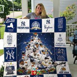 New York Yankees Christmas Quilt Blanket Ver 1